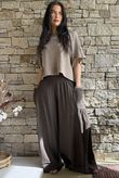 Basso Shirring Sailor Palazzo Pant Bitter Chocolate